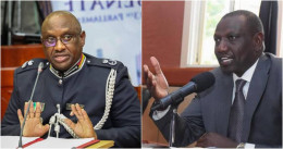 A collaged photo of Police IG Japheth Koome and President William Ruto.
